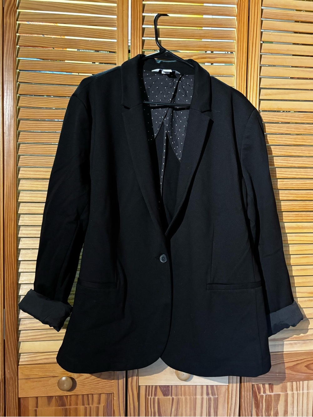 Old Navy Black Blazer with Polka Dot Lining